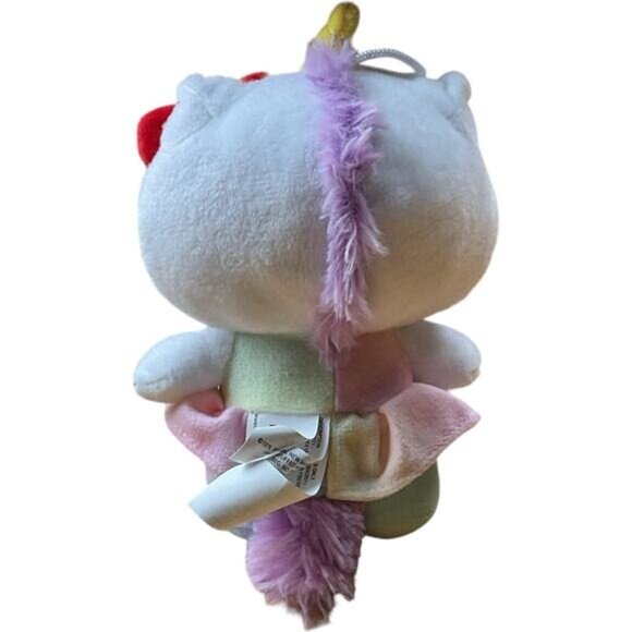 Hello Kitty Unicorn Plush 5.5" Sanrio 2018 Rainbow Pastel Stuffed Toy - Picture 2 of 3